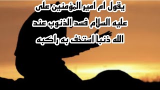 يقول ام امير المؤمنين على عليه السلام فسد الذنوب عند الله ذنبا استخف به راكبه