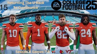 College Football 25 | Miami Hurricanes Dynasty | Returning The U To Dominance | Stream 15 | Season 4