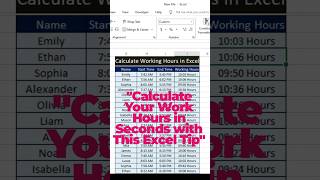 Calculate Your Work Hours in Seconds Using Excel Tip #viral #shorts #excel #tips #trending #tricks