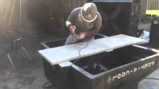 Cutting a Granite for a Sink using a Concave Diamond Blade