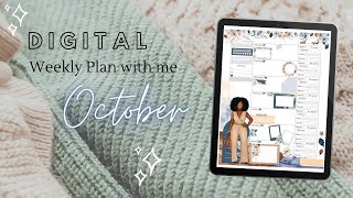 Digital iPad plan with me || October 17th - 23rd GoodNotes Plan with me || iPad planning || stickers