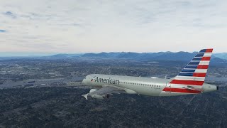 Airbus A320, American Airlines, approach into Vancouver, Canada 🇨🇦 MSFS 2020