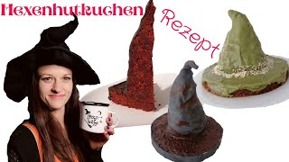 Rote-Beete-Hexenhut-Kuchen Rezept | Samhain, Halloween | vegane Motivtorte