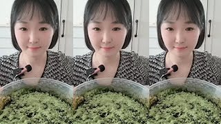 🧊❄️🥶Mukbang ice/shaved ice/crushed hard ice/matcha ice/matcha powder/ice Asmr/sound crunchy