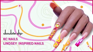 XLONG POLYGEL NAILS WITH GEL ART LINERS LINDSAY INSPIRED NAILS|KC NailsxDouble Dip Nails💖