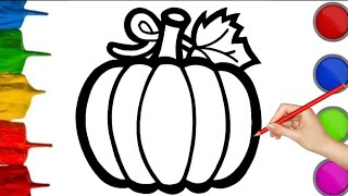 Drawing and Coloring Halloween Pumpkins | Step by Step for Kids