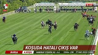 Bursa 4. koşuda hatalı çıkış yapıldı, koşu tekrarlandı...