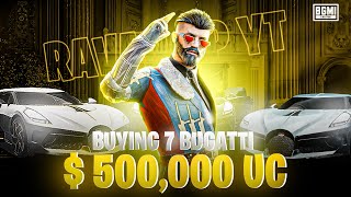 BUYING 7 BUGATTI FOR $500,000 UC IN BGMI LIVE | BUGATTI CRATE OPENING  | VIDEO BY @RavanOpYt