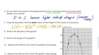 A1 - Quadratic Applications - 1 - Projectiles