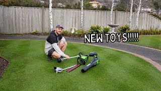 Learning how to edge my lawn again // New Greenworks tools