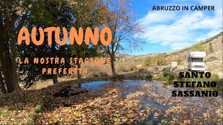 Abruzzo in Camper. Scarico con vista a Santo Stefano Sassanio, parcheggio gratuito.