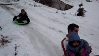 Sledding at our house