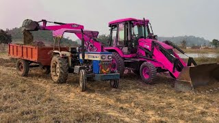 JCB 3dx Backhoe Loading Mud in Mahindra 275 Di tractor JCB miti khudai JCB video #jcb #jcb3dx #video