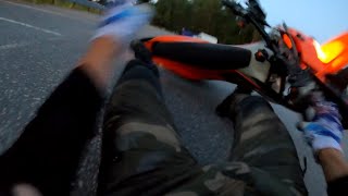 EXC 300 TPI CIRCLE/COASTER WHEELIE PRACTICE! (CRASHES)