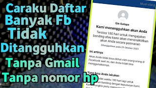 Buat/Daftar FB tidak ditangguhkan tanpa gmail dan nomer hp‼️terbaru