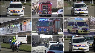 Politie Brandweer en Ambulance met spoed naar een woningbrand aan de Horstacker 15e straat Nijmegen