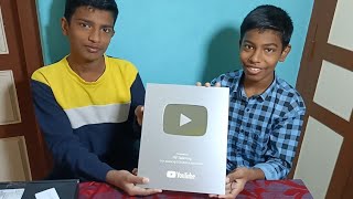 Silver play button unboxing