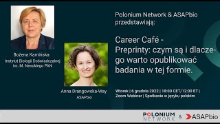 Polonium Network Career Café - Preprinty: czym są i dlaczego warto opublikować badania w tej formie