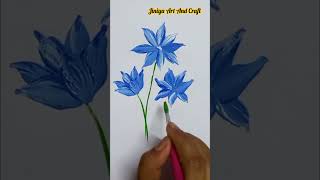 Amazing flower painting with acrylic#round brush painting#youtubeshorts#flowerart#