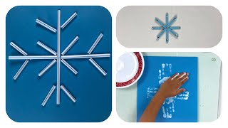 3 Easy Snowflakes crafts for kids❄️|Popsicle stick snowflake| Straw snowflake| Handprint snowflake❄️