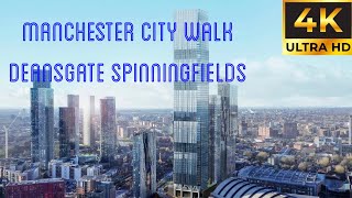 Manchester City Walk Deansgate Spinningfields in 4K