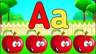 Abcd alphabet for kids, A for apple🍎, B for Ball ⚽, C for 🐅 Cat, kids preschool study.