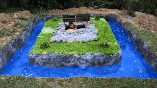 Build Swimming Pool Around Underground House - Full Video