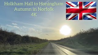 Driving from Holkham Hall to Honingham, going through the Norfolk countryside (4x Timelapse)