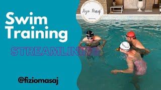 Swim training & streamlining with kick board (@fiziomasaj)