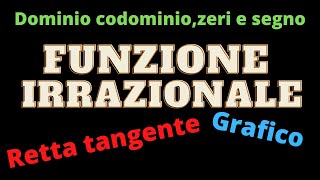 Problema di matematica tipo esame maturità su una funzione irrazionale (CLASSE TERZA)