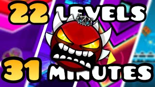 RobTop Travel 100% (31+ MINUTE LONG DEMON) -Rage/Funny Moments