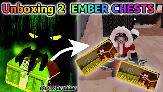 Unboxing 2 ember chests from stock breaker!! 【Roblox Boxing League】