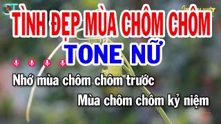 Karaoke Tình Đẹp Mùa Chôm Chôm Tone Nữ F#m || Nhạc Sống Phối Mới || Karaoke Tuấn Kiệt