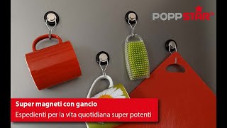 Poppstar - Ganci magnetici al neodimio girevoli 360° | forza di tenuta 23kg / 30kg