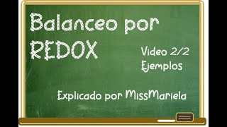 Balanceo por REDOX: ejemplos