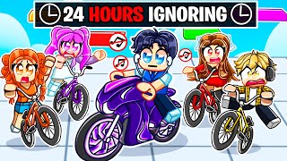 Andy IGNORES EVERYONE For 24 Hours In Roblox BIKE OBBY!