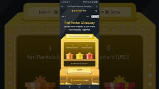 Binance's "Earning Dollars For FREE" challenge. "Red Packet Giveaway" Complete done everyday