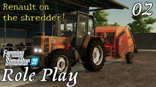 Shredding straw with the Renault! - Role Play Ep 2 - Farming Simulator 22 - FS22 Roleplay