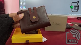 RFID wallet | best wallet | contacts leather brown RFID blocking men's wallet | smart wallet !