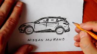 Как нарисовать машину Nissan Murano легко и быстро