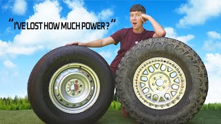 How much does Tire size change power?