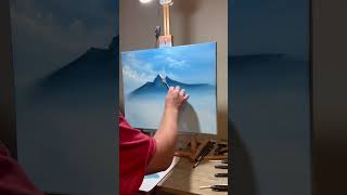 Bob Ross style oil painting #art #artist #artshorts #painting #artwork #shortsvideo #fun