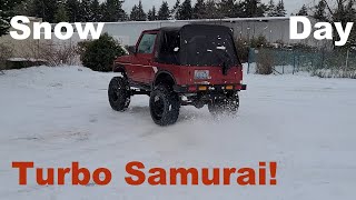 Turbo Suzuki Samurai Donuts in the Snow