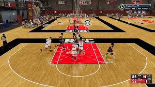 NBA 2K22 dunking on opp of the bounce pass opp