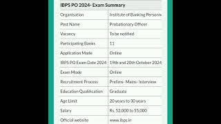 IBPS 2024  #exam  ibps #ibpspo #jobsearch  #youtubeshorts #shorts  #short