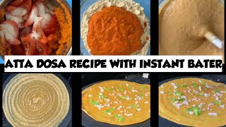 Wheat dosa vegetable|GODHUMA DOSA| Atta dosa instant recipe| Onion capsicum dosa| Easy crispy dosa