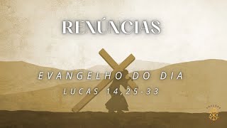 EVANGELHO DO DIA 06/11/2024 - LUCAS 14,25-33 - RENÚNCIAS