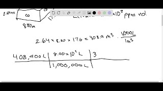 A concentration of 8.00 ×10^2 ppm by volume of CO is considered lethal to humans. Calculate…