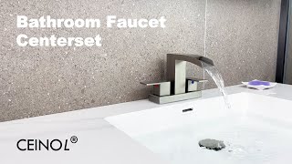 CEINOL Brushed Nickel Bathroom Sink Faucet, 4 Inch Centerset Bathroom Faucet with Pop-up Drain