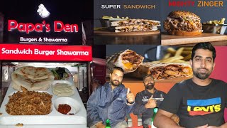 papa's den shawarma and burger johar town lahore | food vlogs | malik umar vlogs